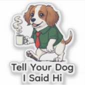 Funny Irish Water Spaniel Business Suit Coffee  シール (正面)