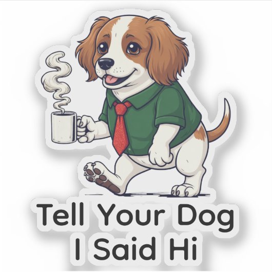 Funny Irish Water Spaniel Business Suit Coffee  シール (正面)