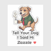 Funny Irish Wolfhound Dog Business Suit Coffee シール (シート)