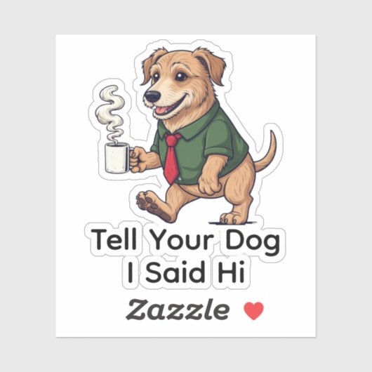 Funny Irish Wolfhound Dog Business Suit Coffee  シール (シート)