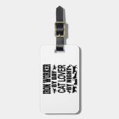 Funny Iron Worker by Day Cat Lover by Night ラゲッジタグ (正面縦)