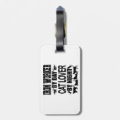 Funny Iron Worker by Day Cat Lover by Night ラゲッジタグ (裏面縦)