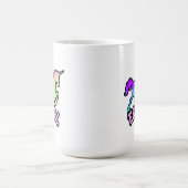 Funny Ironic Feral Unicorn Rainbow Mug コーヒーマグカップ (中央)