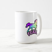 Funny Ironic Feral Unicorn Rainbow Mug コーヒーマグカップ (正面右)