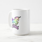 Funny Ironic Feral Unicorn Rainbow Mug コーヒーマグカップ (正面左)