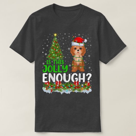 Funny Is This Jolly Enough Santa Cockapoo Dog Chri Tシャツ (デザイン正面)