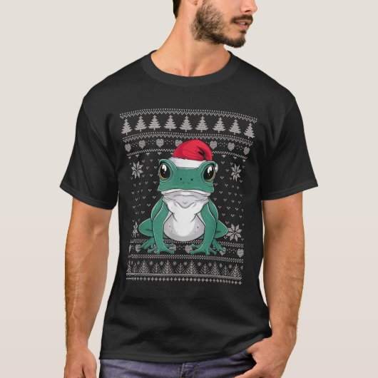 Funny Ison Dart Frog Ugly Christmas Sweater Santa Tシャツ (正面)