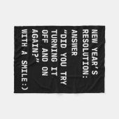 Funny It New Year’s Resolution Tech Computer Suprt フリースブランケット (正面(横))