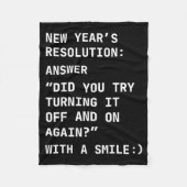 Funny It New Year’s Resolution Tech Computer Suprt フリースブランケット (正面)