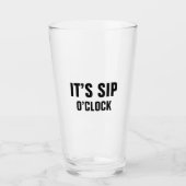 Funny It’s Sip O’Clock Minimalist Dad Birthday タンブラーグラス (正面)