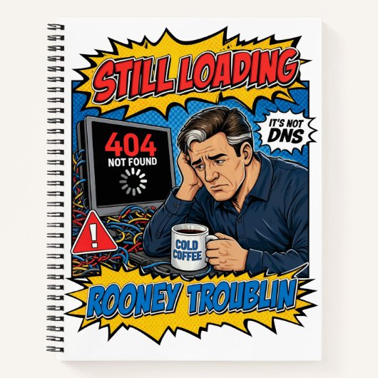 Funny IT Tech Humour loading Pop Art ノートブック (正面)
