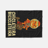 Funny Italian Brainrot Kids Meme Chicleteira Bicic フリースブランケット (正面(横))