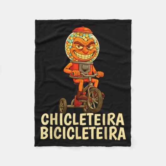 Funny Italian Brainrot Kids Meme Chicleteira Bicic フリースブランケット (正面)