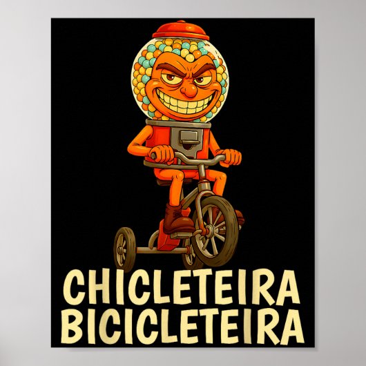 Funny Italian Brainrot Kids Meme Chicleteira Bicic ポスター (正面)
