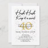 Funny It's A Secret White Black 40th Birthday 招待状 (正面)