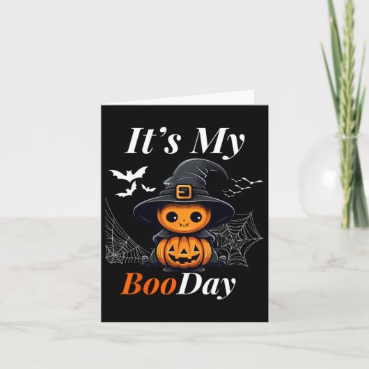 Funny Its My Boo Day Cute Halloween Birthday Ghost カード (正面)