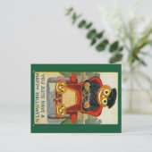 Funny jack-o-lantern in a car Halloween postcard シーズンポストカード (スタンド正面)