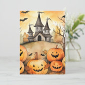 Funny Jack O’Lanterns Bats Halloween Card シーズンカード (スタンド正面)