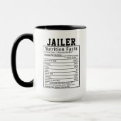 Funny Jailer Nutrition Facts Prison Staff Gift マグカップ (左)