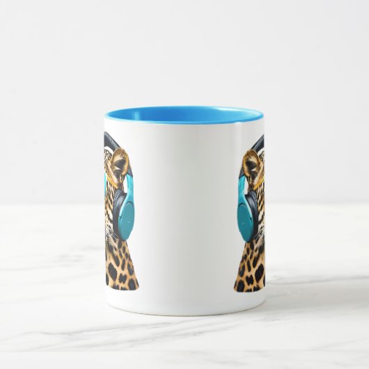 Funny Jammin' Leopard Coffee Mug マグカップ (中央)