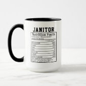 Funny Janitor Nutrition Facts Staff Worker Gift マグカップ (左)