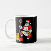 Funny Janitor Santa Christmas Graphic Cleaner Clea コーヒーマグカップ (左)