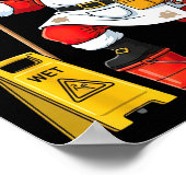 Funny Janitor Santa Christmas Graphic Cleaner Clea ポスター (角)