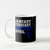 Funny January February Kentucky April Madness  コーヒーマグカップ (左)