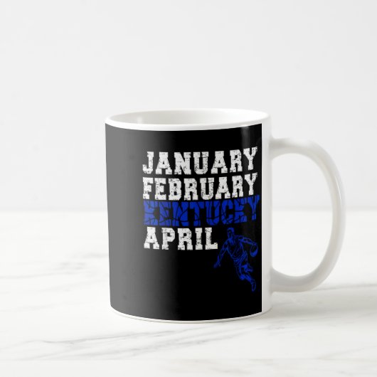 Funny January February Kentucky April Madness  コーヒーマグカップ (右)