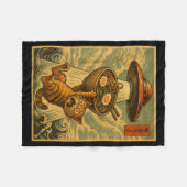 Funny Japanese Cat Ramen Ufo Anime Men Women Teens フリースブランケット (正面(横))