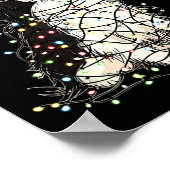 Funny Japanese Chin Christmas Graphics Dog Lights  ポスター (角)