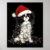 Funny Japanese Chin Christmas Graphics Dog Lights  ポスター (正面)