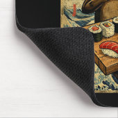 Funny Japanese Kawai Frog Pun Food Frog Humor Sush マウスパッド (コーナー)