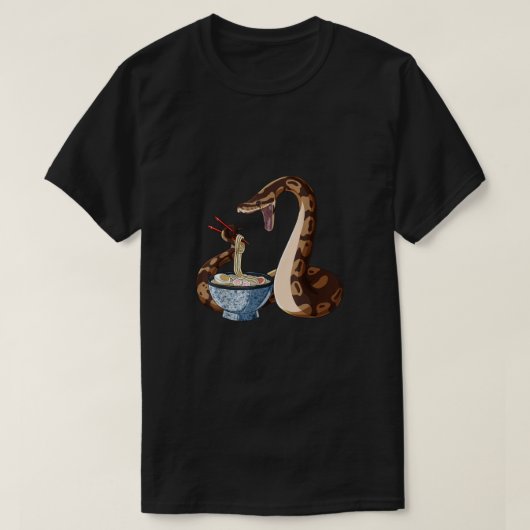 Funny Japanese Kawaii Ramen Snake Ball Python0 Tシャツ (デザイン正面)