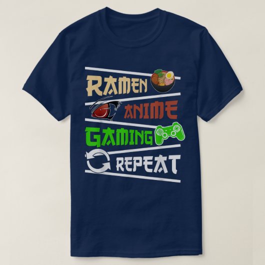 Funny Japanese Manga Anime Gaming Anime Ramen Game Tシャツ (デザイン正面)
