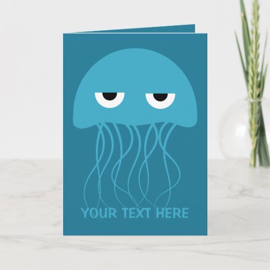 Funny Jellyfish custom greeting card カード (正面)