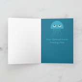 Funny Jellyfish custom greeting card カード (内部)