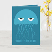 Funny Jellyfish custom greeting card カード (黄色い花)