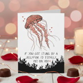 Funny Jellyfish Valentine's Day カード