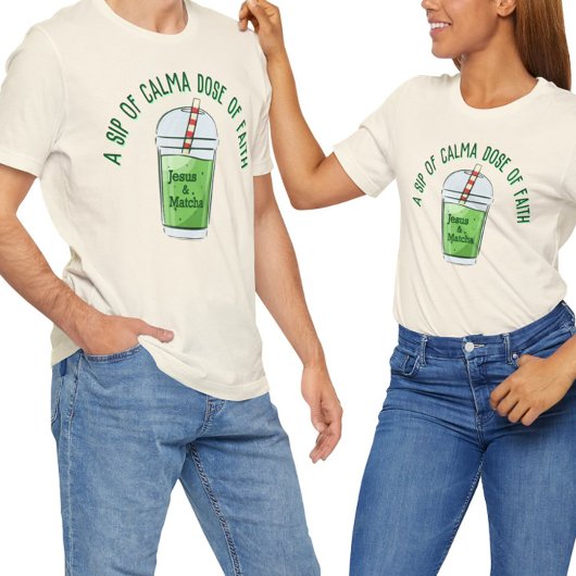 Funny Jesus and Macha, faith  matcha  T-Shirt Tシャツ