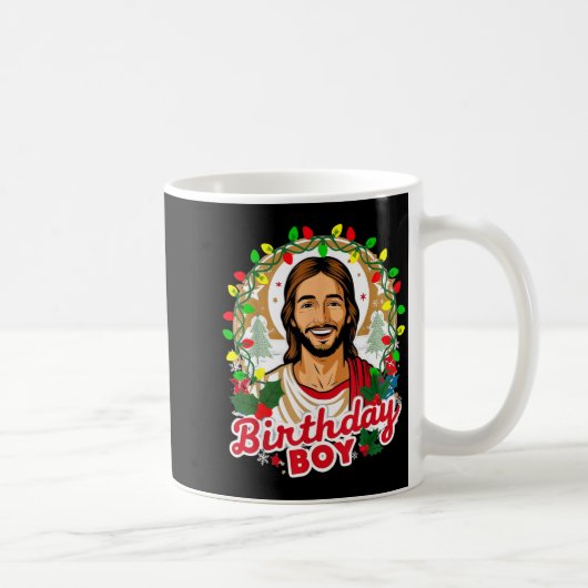 Funny Jesus Birthday Boy Christmas Xmas Holiday Ug コーヒーマグカップ (右)