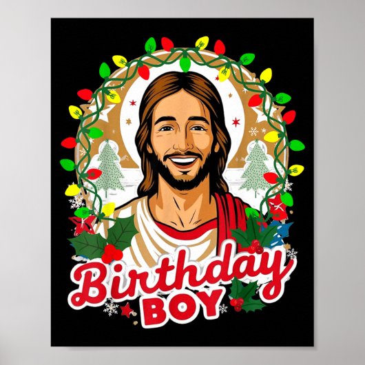 Funny Jesus Birthday Boy Christmas Xmas Holiday Ug ポスター (正面)