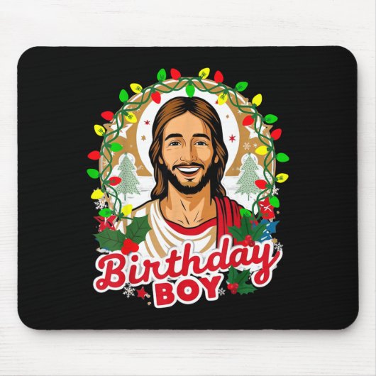 Funny Jesus Birthday Boy Christmas Xmas Holiday Ug マウスパッド (正面)