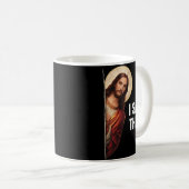 Funny Jesus "I Saw That" Christian meme design コーヒーマグカップ (正面右)
