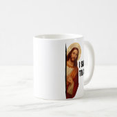 Funny Jesus "I Saw That" Christian meme design コーヒーマグカップ (正面右)