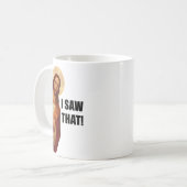 Funny Jesus "I Saw That" Christian meme design コーヒーマグカップ (正面左)