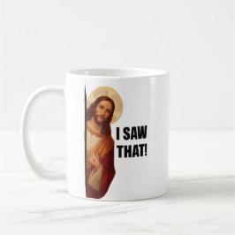 Funny Jesus "I Saw That" Christian meme design コーヒーマグカップ