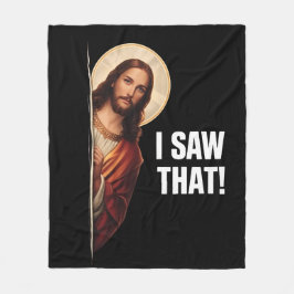 Funny Jesus "I Saw That" Christian meme design フリースブランケット