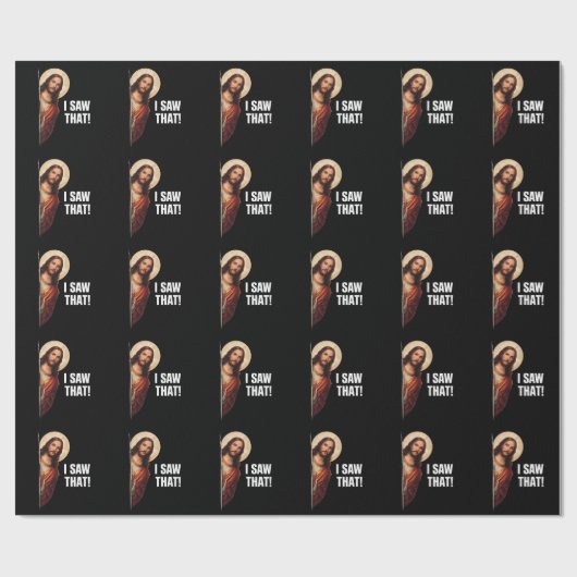 Funny Jesus "I Saw That" Christian meme design ラッピングペーパー (フラット)