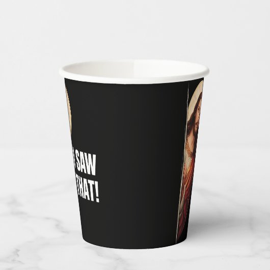 Funny Jesus "I Saw That" Christian meme design 紙コップ (左)
